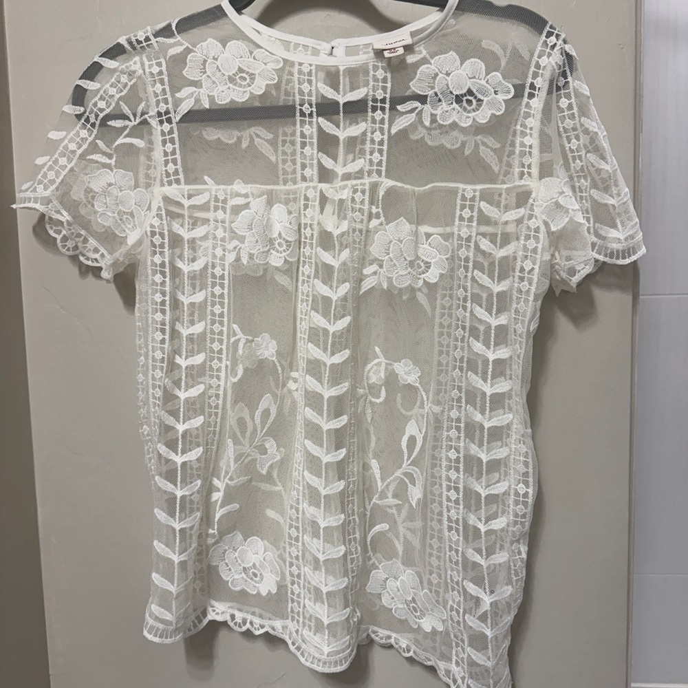 White Lace Women Top